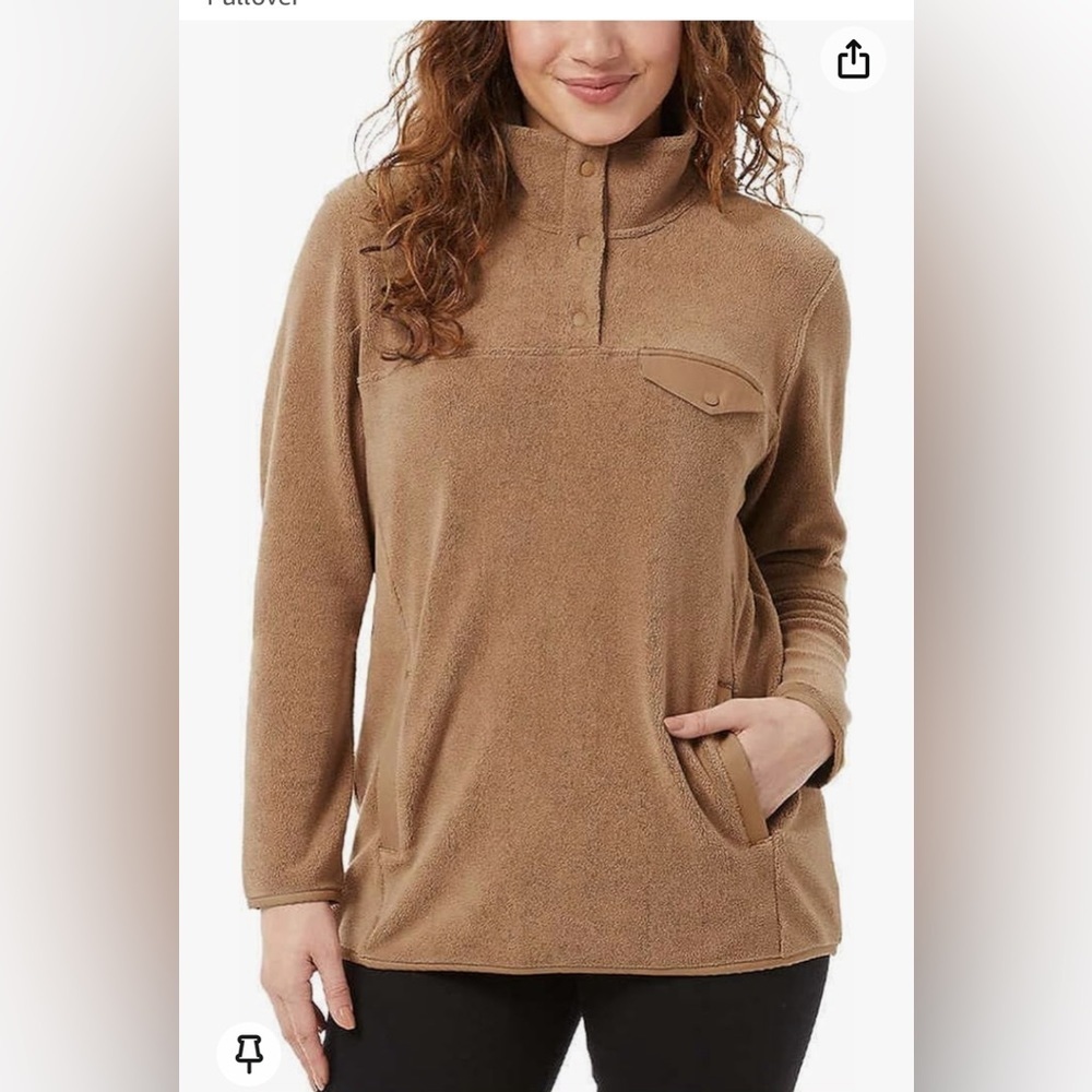 32 Degrees Heat Womens Midweight Snap Arctic Fleece Pullover